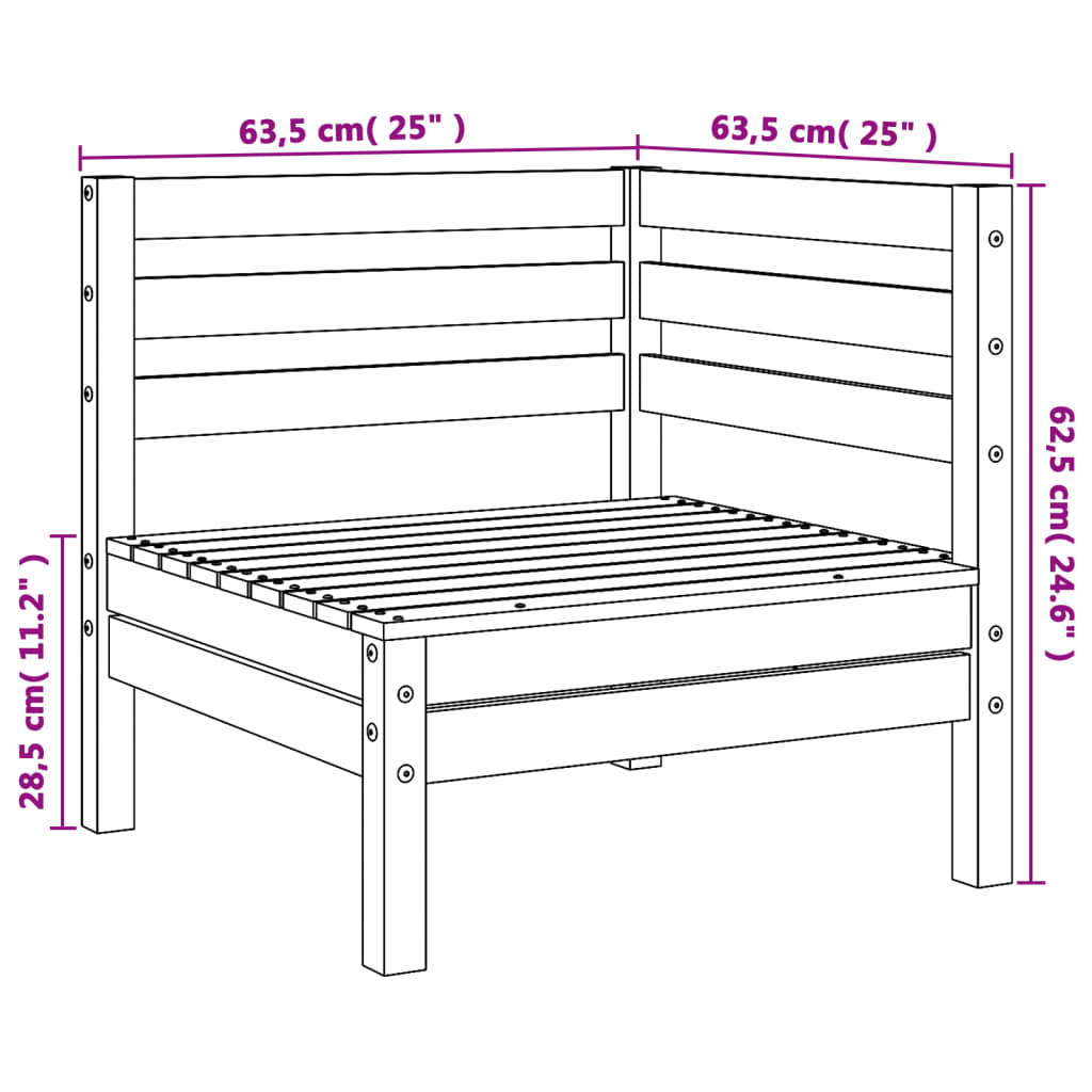 Divani Angolari da Giardino 2pz in Legno Massello di Douglas