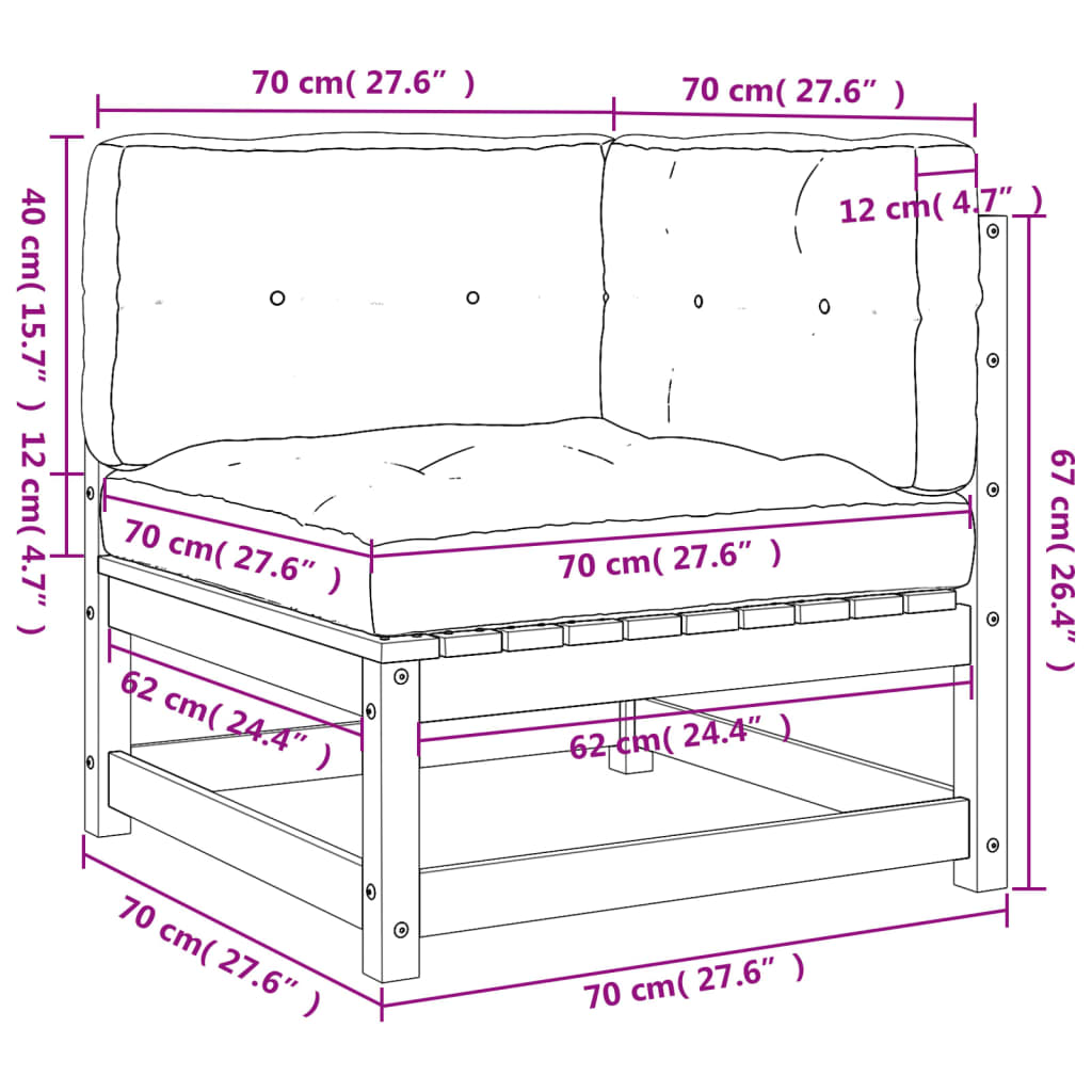 Divani Angolari da Giardino Cuscini 2pz Legno Impregnato Pino