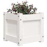 Fioriera da Giardino Bianca 31x31x31 cm Legno Massello di Pino