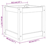 Fioriera Giardino Marrone Cera 40x40x40 cm Legno Massello Pino