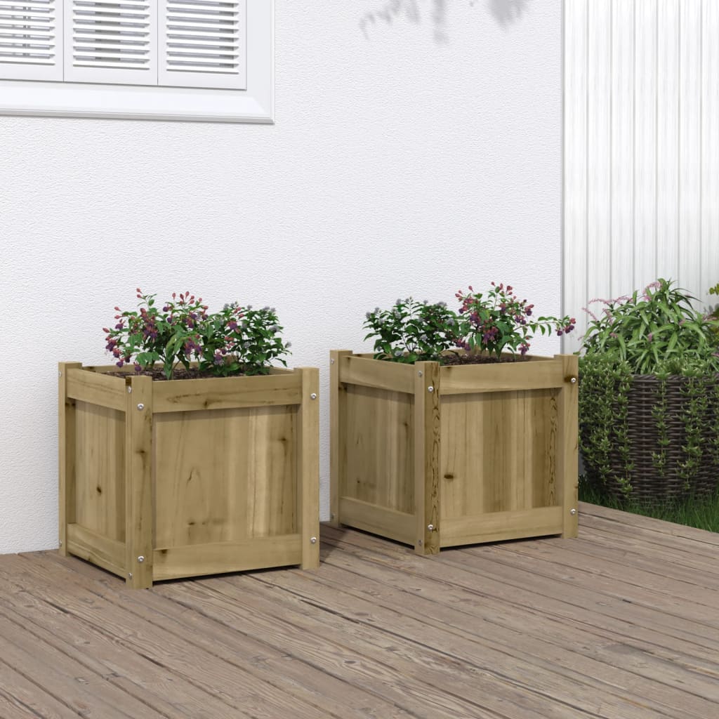 Fioriere da Giardino 2 pz in Legno di Pino Impregnato