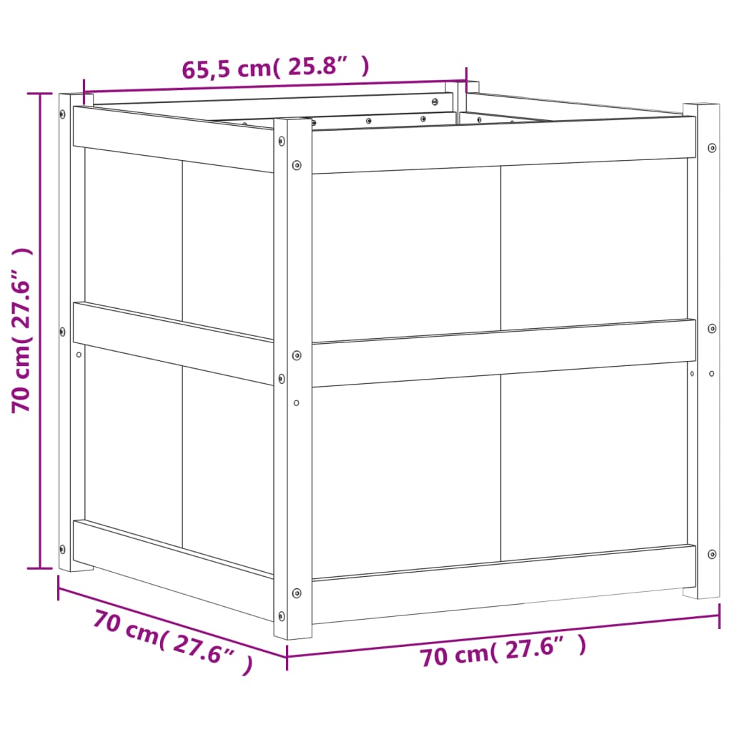 Fioriera da Giardino 70x70x70 cm in Legno Massello di Douglas