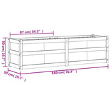 Fioriera da Giardino Bianca 180x50x50 cm Legno Massello di Pino