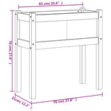 Fioriera da Giardino con Gambe 70x31x70 cm Legno Massello Pino