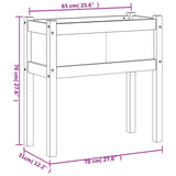 Fioriera da Giardino con Gambe Bianca 70x31x70 cm Massello Pino