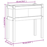 Fioriera Giardino Gambe Marrone Cera 70x31x70 cm Massello Pino