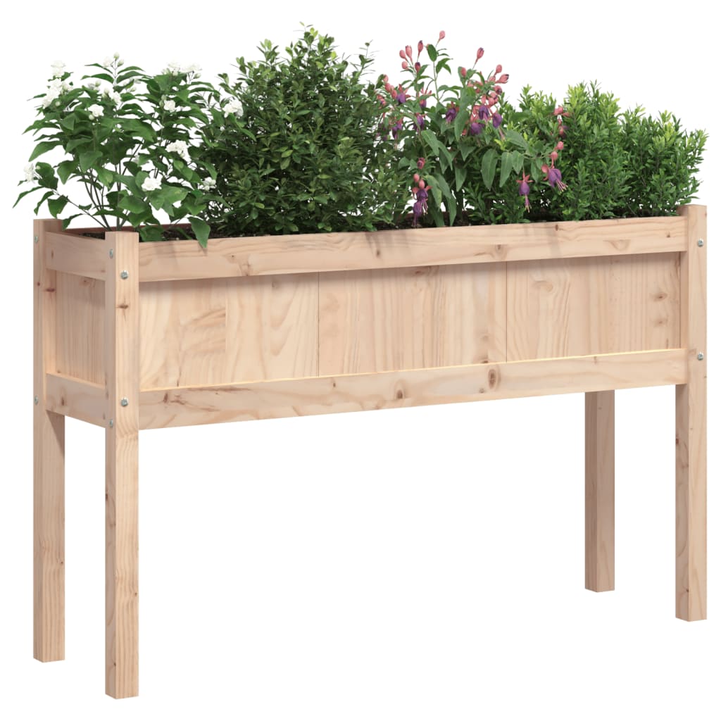 Fioriera Giardino con Gambe 110x31x70 cm Legno Massello Pino