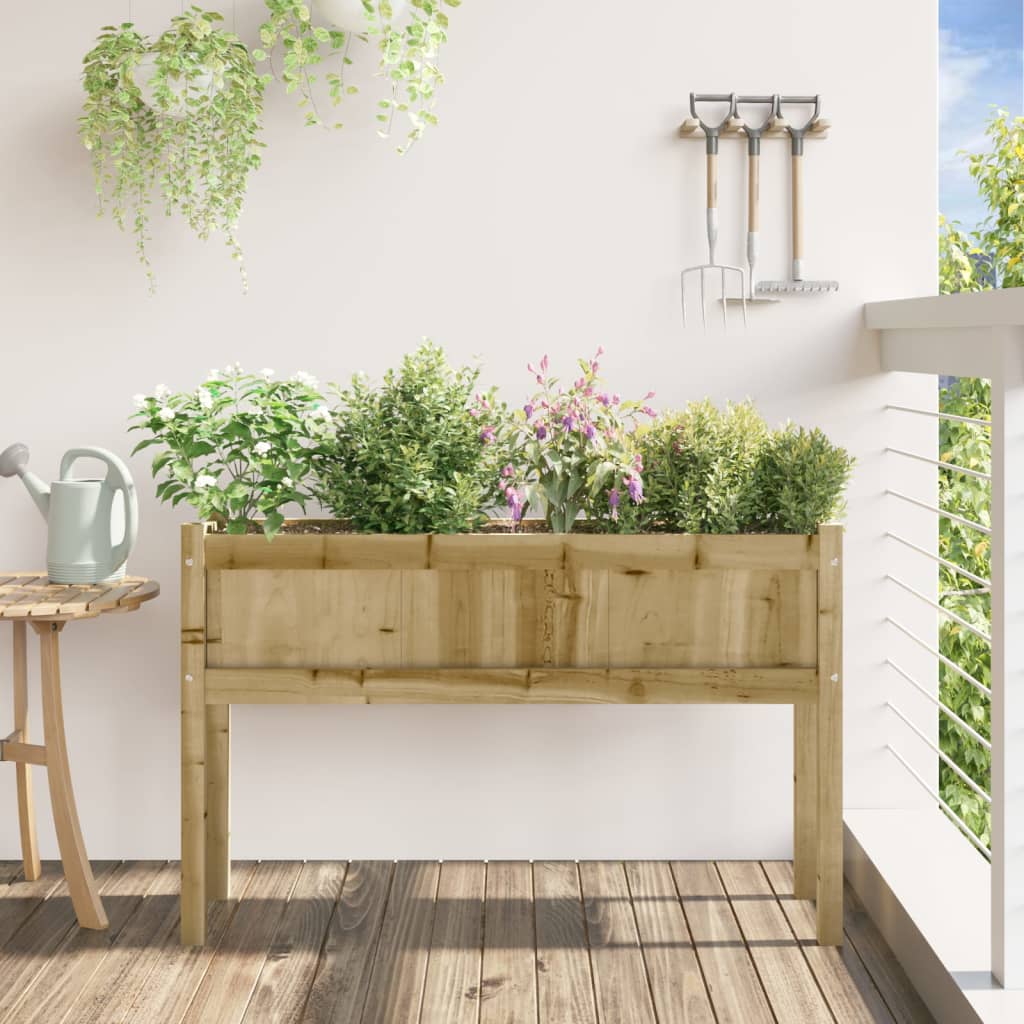 Fioriera Giardino con Gambe 110x31x70 cm Legno Pino Impregnato