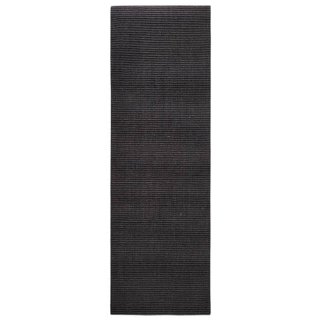 Tappeto in Sisal per Tiragraffi Nero 80x250 cm