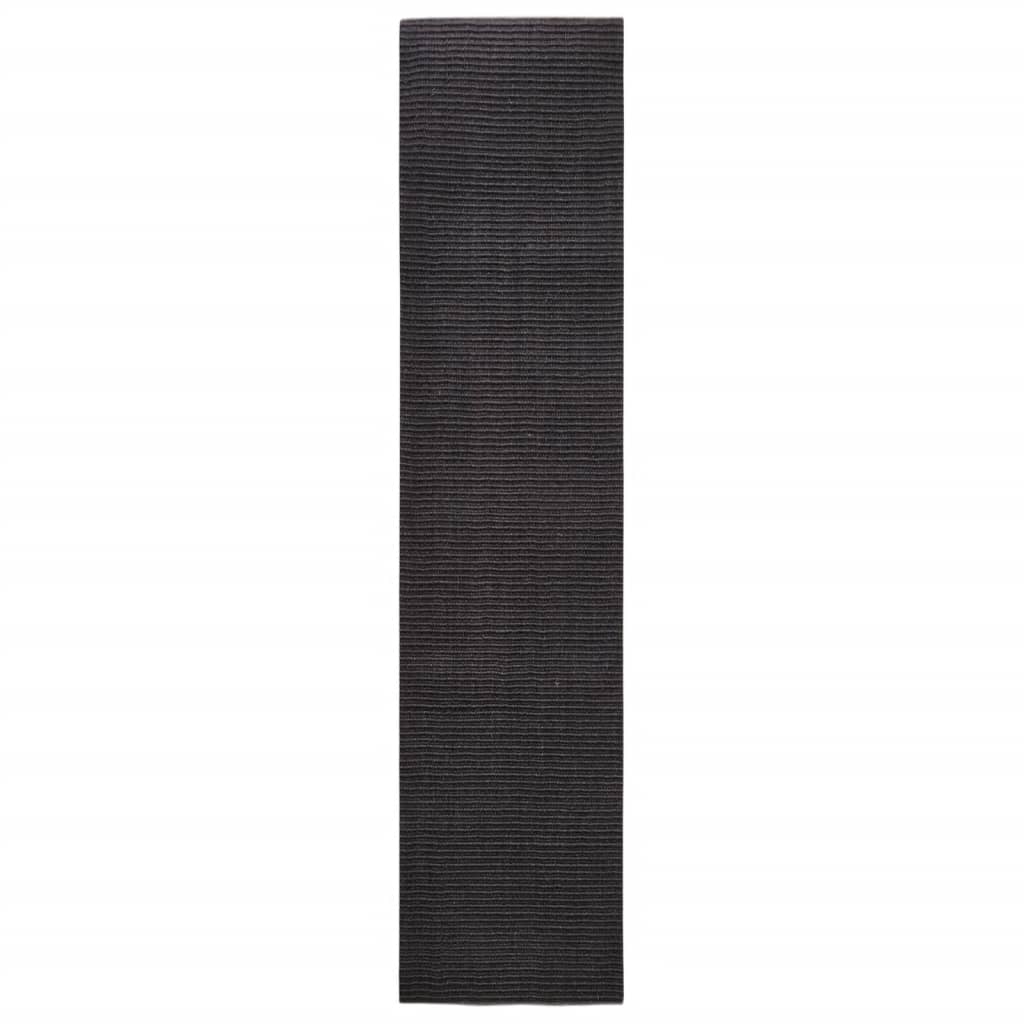 Tappeto in Sisal per Tiragraffi Nero 80x350 cm