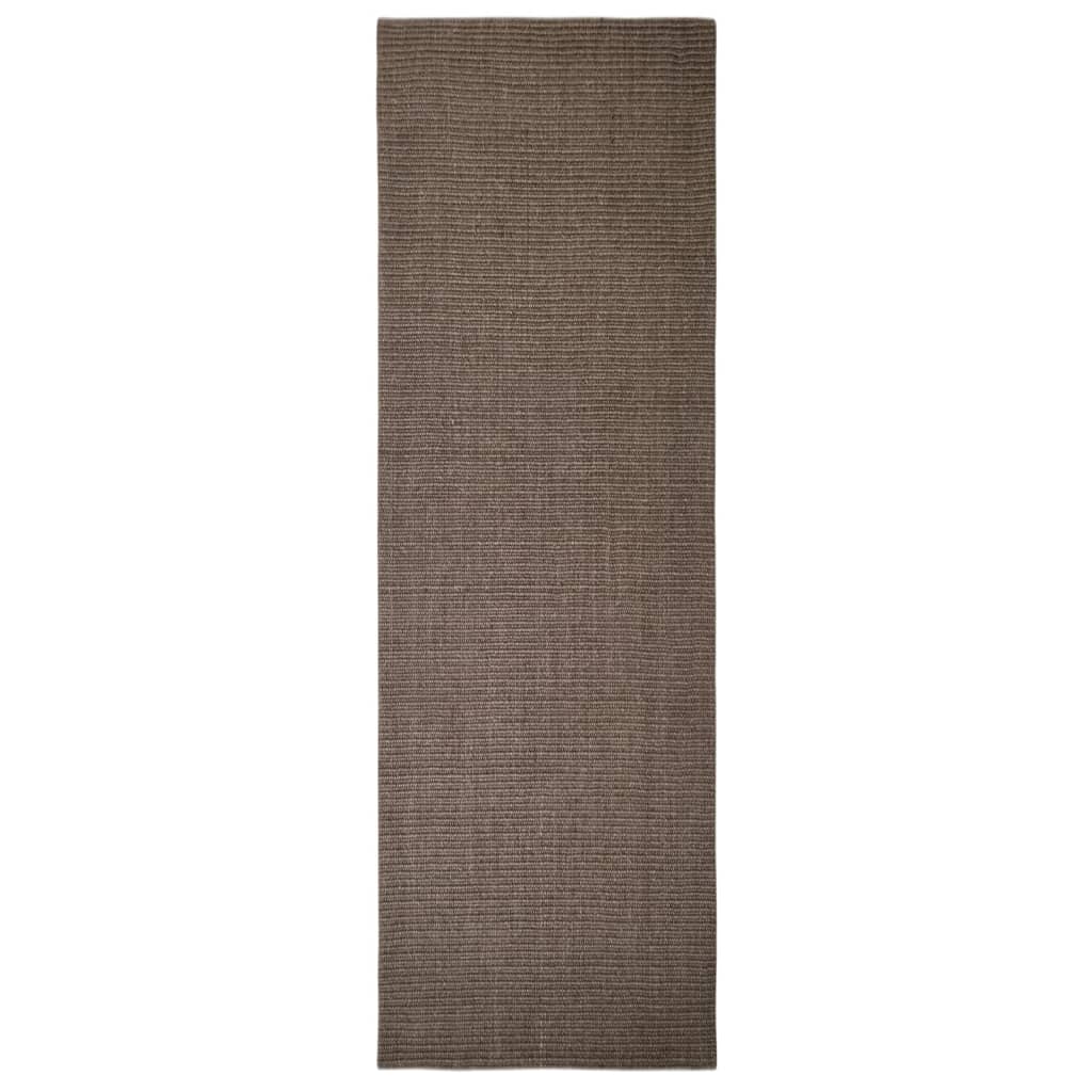 Tappeto in Sisal per Tiragraffi Marrone 80x250 cm