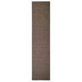 Tappeto in Sisal per Tiragraffi Marrone 80x350 cm