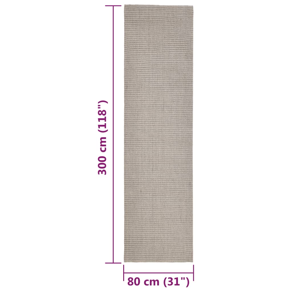 Tappeto in Sisal per Tiragraffi Sabbia 80x300 cm