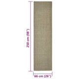 Tappeto in Sisal per Tiragraffi Tortora 66x250 cm