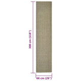 Tappeto in Sisal per Tiragraffi Tortora 66x300 cm