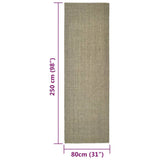 Tappeto in Sisal per Tiragraffi Tortora 80x250 cm