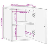 Mobile da Bagno a Parete 38x33x48 cm in Legno Massello di Mango