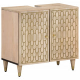 Mobile Lavabo da Bagno 62x33x58cm in Legno Massello di Mango