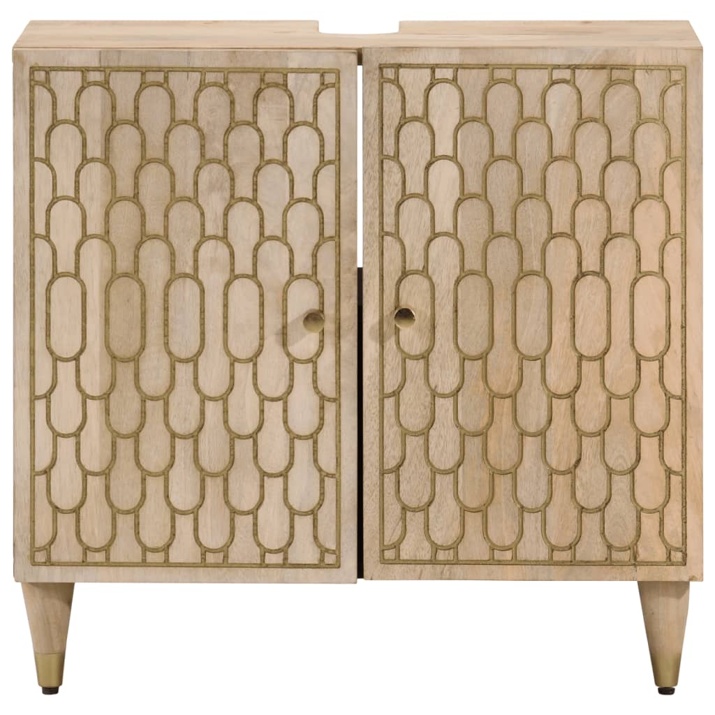 Mobile Lavabo da Bagno 62x33x58cm in Legno Massello di Mango