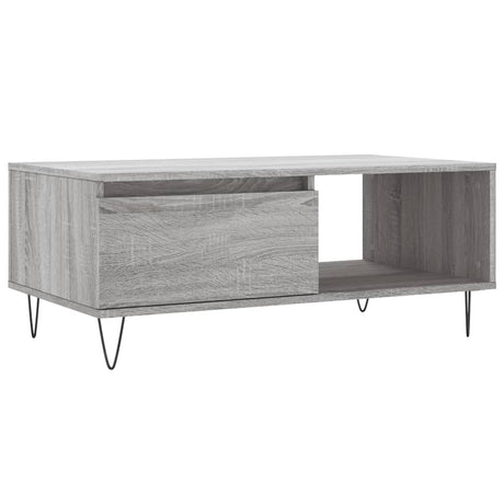 Tavolino Salotto Grigio Sonoma 90x50x36,5 cm Legno Multistrato