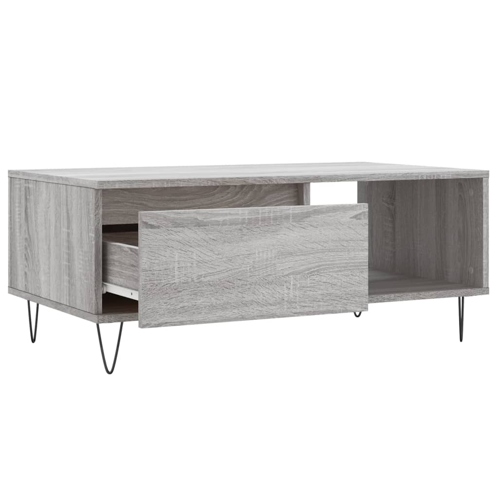 Tavolino Salotto Grigio Sonoma 90x50x36,5 cm Legno Multistrato