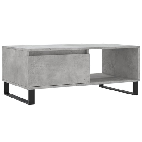 Tavolino Salotto Grigio Cemento 90x50x36,5 cm Legno Multistrato