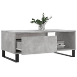 Tavolino Salotto Grigio Cemento 90x50x36,5 cm Legno Multistrato