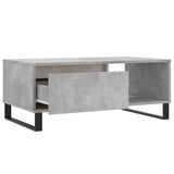 Tavolino Salotto Grigio Cemento 90x50x36,5 cm Legno Multistrato