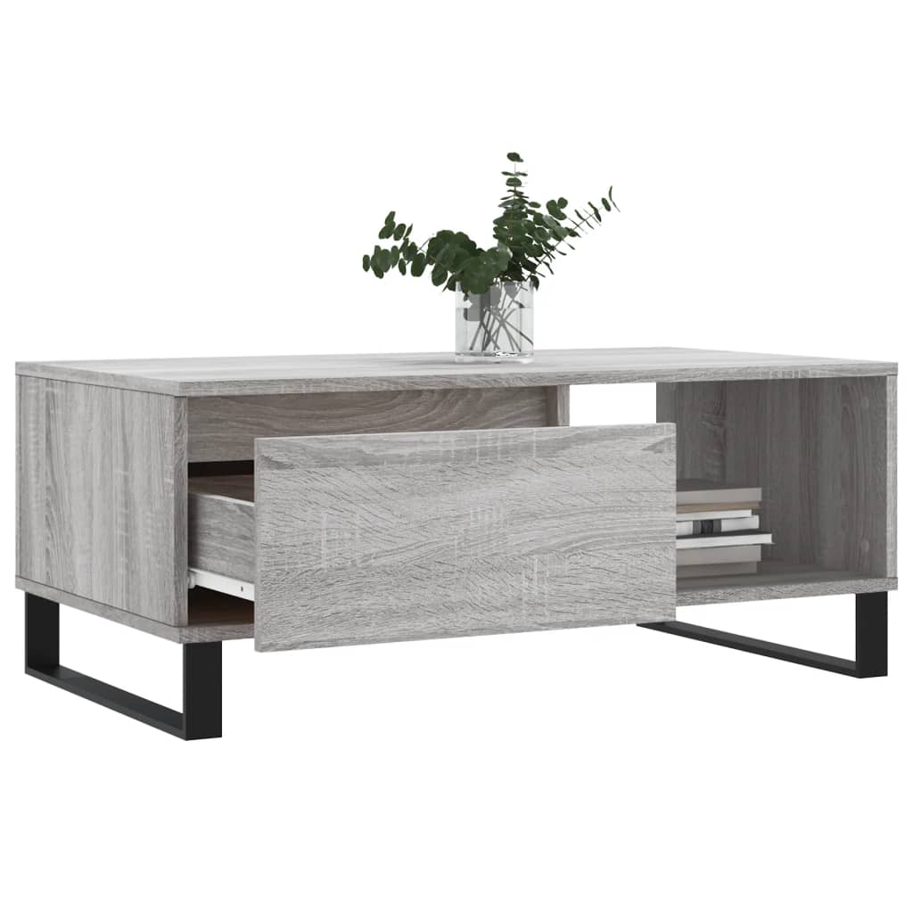 Tavolino Salotto Grigio Sonoma 90x50x36,5 cm Legno Multistrato