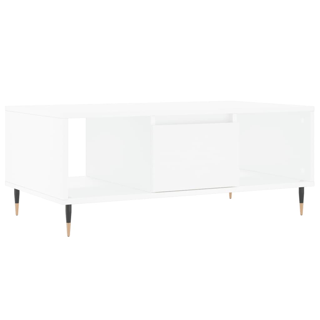 Tavolino da Salotto Bianco 90x50x36,5 cm in Legno Multistrato