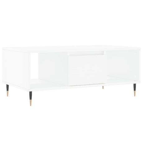 Tavolino da Salotto Bianco 90x50x36,5 cm in Legno Multistrato