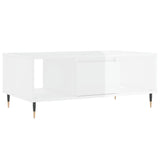 Tavolino Salotto Bianco Lucido 90x50x36,5 cm Legno Multistrato