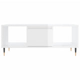 Tavolino Salotto Bianco Lucido 90x50x36,5 cm Legno Multistrato