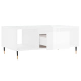 Tavolino Salotto Bianco Lucido 90x50x36,5 cm Legno Multistrato