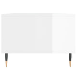 Tavolino Salotto Bianco Lucido 90x50x36,5 cm Legno Multistrato