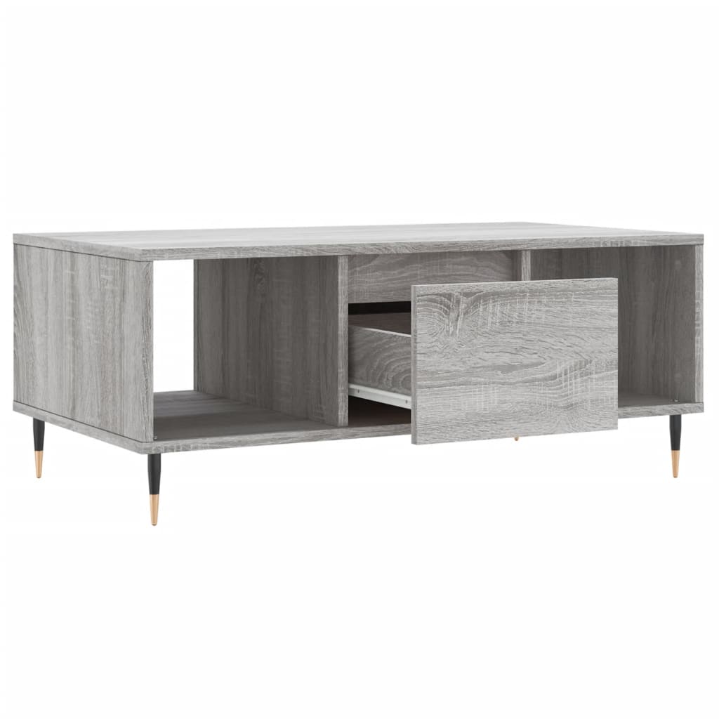 Tavolino Salotto Grigio Sonoma 90x50x36,5 cm Legno Multistrato