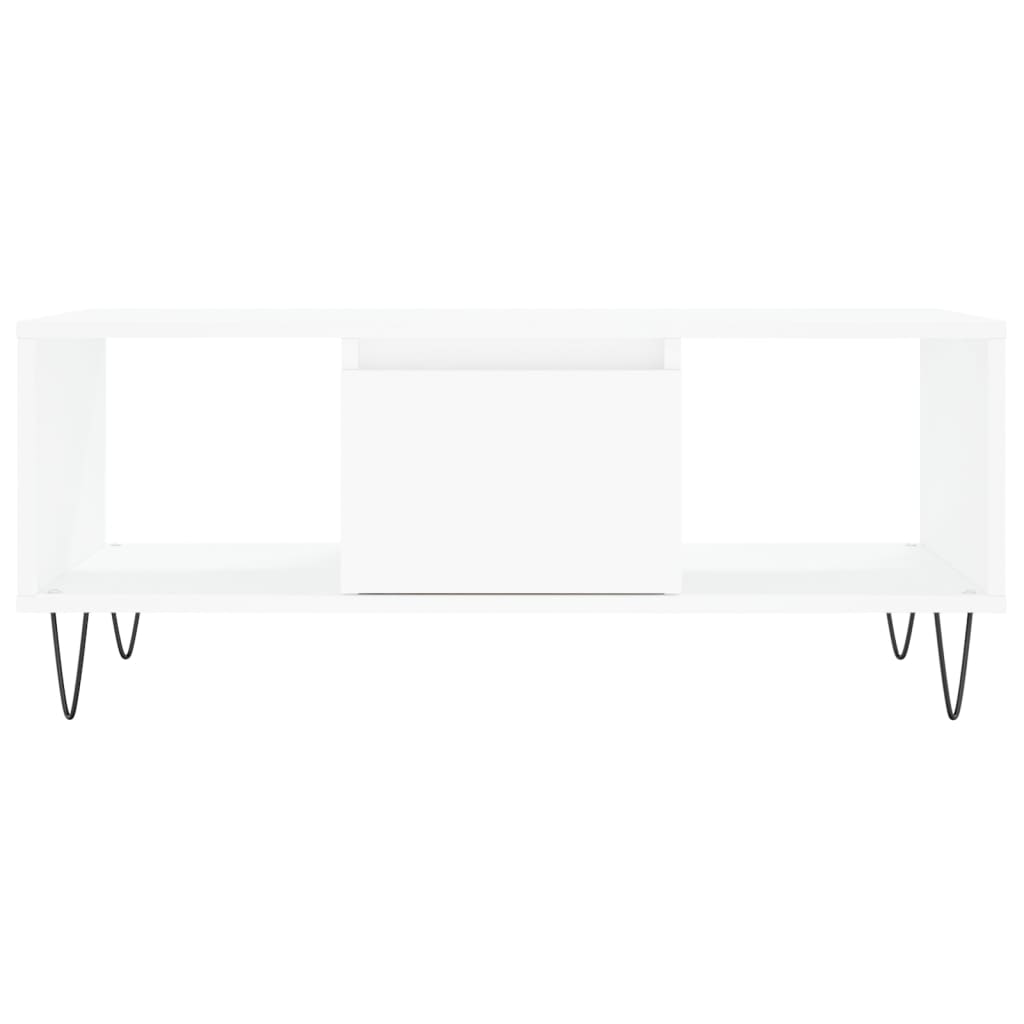 Tavolino da Salotto Bianco 90x50x36,5 cm in Legno Multistrato