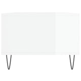 Tavolino Salotto Bianco Lucido 90x50x36,5 cm Legno Multistrato