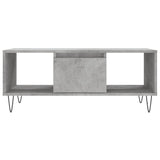 Tavolino Salotto Grigio Cemento 90x50x36,5 cm Legno Multistrato