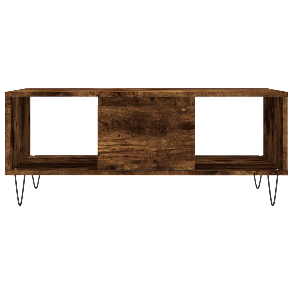 Tavolino da Salotto Rovere Fumo 90x50x36,5 cm Legno Multistrato