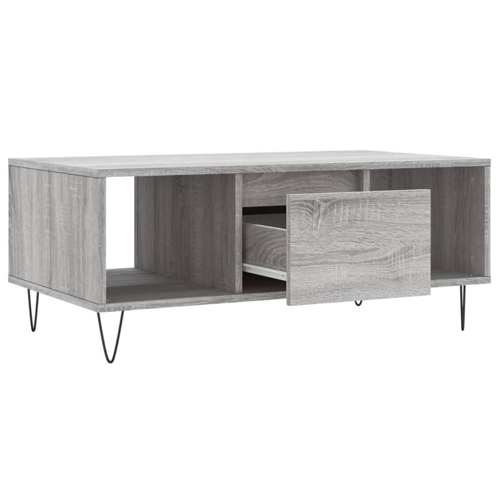 Tavolino Salotto Grigio Sonoma 90x50x36,5 cm Legno Multistrato