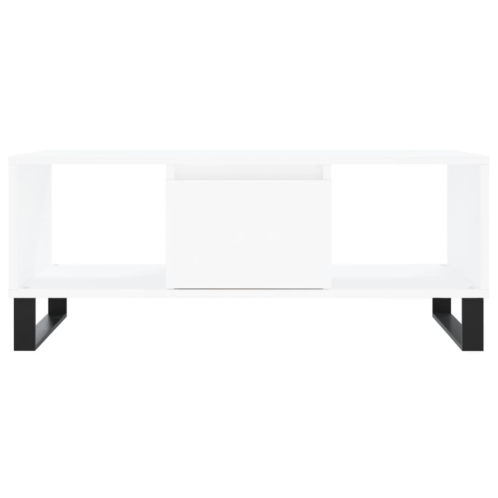 Tavolino da Salotto Bianco 90x50x36,5 cm in Legno Multistrato