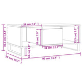 Tavolino da Salotto Bianco 90x50x36,5 cm in Legno Multistrato