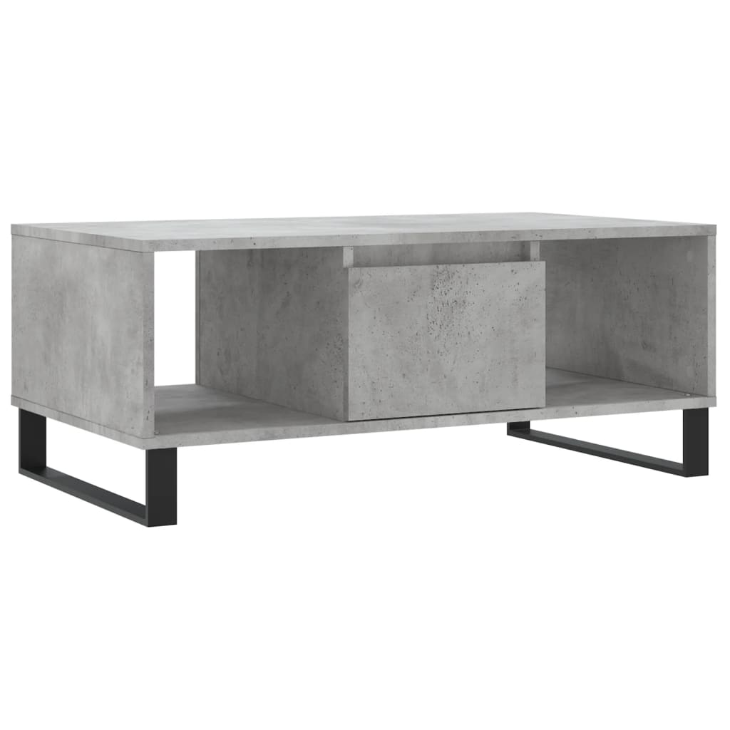 Tavolino Salotto Grigio Cemento 90x50x36,5 cm Legno Multistrato