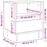 Comodino Bianco 40x35x50 cm in Legno Multistrato