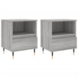 Comodini 2pz Grigio Sonoma 40x35x50 cm in Legno Multistrato