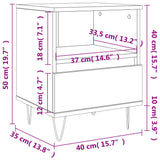 Comodino Bianco 40x35x50 cm in Legno Multistrato