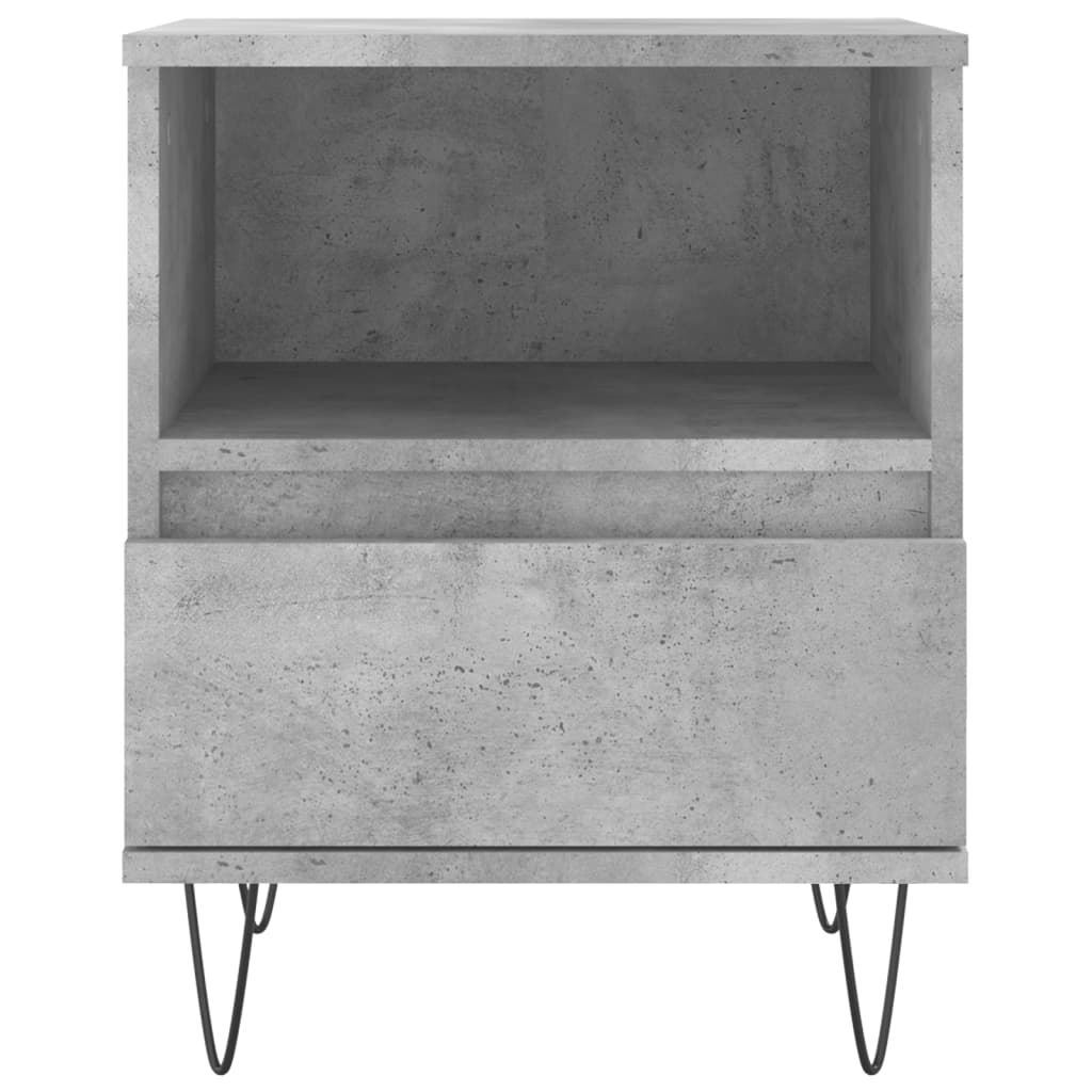 Comodini 2pz Grigio Cemento 40x35x50 cm in Legno Multistrato