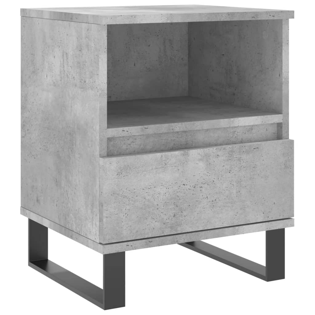 Comodini 2pz Grigio Cemento 40x35x50 cm in Legno Multistrato