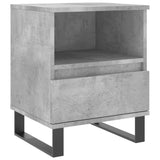 Comodini 2pz Grigio Cemento 40x35x50 cm in Legno Multistrato